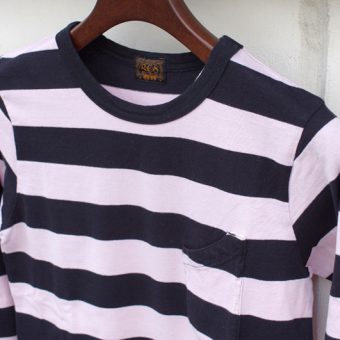 4/5 SLEEVE BORDER POCKET T-SHIRTS