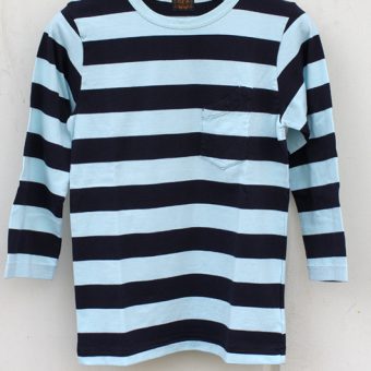 4/5 SLEEVE BORDER POCKET T-SHIRTS