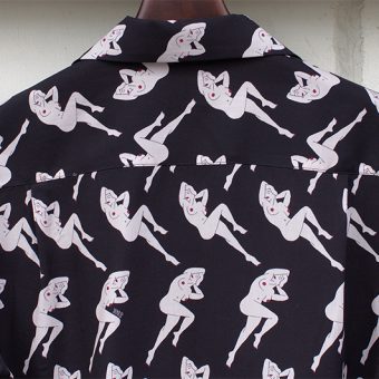 MALE/FEMALE PATTERN OPEN COLLAR SHIRT [MEN'S]