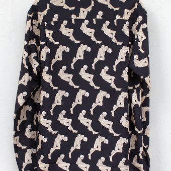 MALE/FEMALE PATTERN OPEN COLLAR SHIRT [MEN'S]