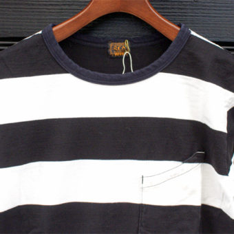 4/5 SLEEVE BORDER POCKET T-SHIRTS