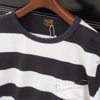 4/5 SLEEVE BORDER POCKET T-SHIRTS