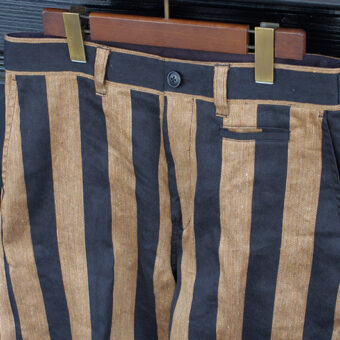 STRIPE COTTON LINEN SLACKS