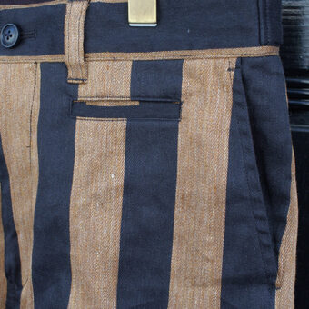 STRIPE COTTON LINEN SLACKS