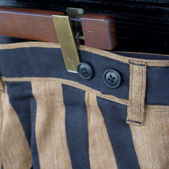 STRIPE COTTON LINEN SLACKS