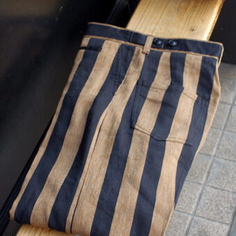 STRIPE COTTON LINEN SLACKS