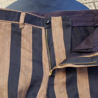 STRIPE COTTON LINEN SLACKS