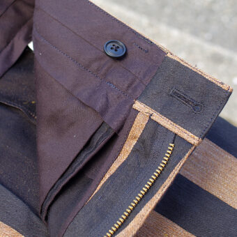 STRIPE COTTON LINEN SLACKS