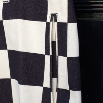 IRREGULAR CHECKERED FLAG STRAIGHT TROUSERS