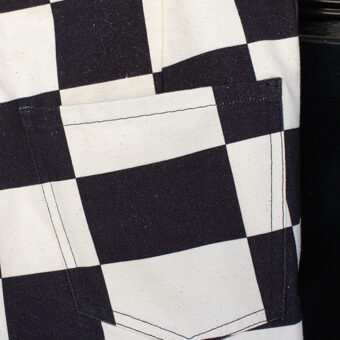 IRREGULAR CHECKERED FLAG STRAIGHT TROUSERS