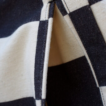 IRREGULAR CHECKERED FLAG STRAIGHT TROUSERS