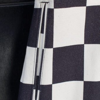 IRREGULAR CHECKERED FLAG WIDE TROUSERS