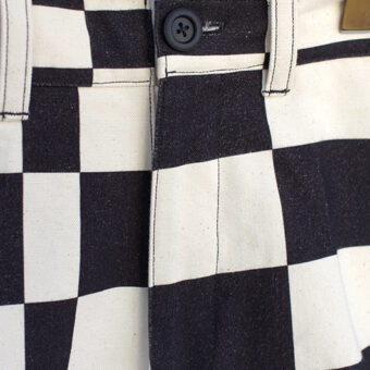 IRREGULAR CHECKERED FLAG WIDE TROUSERS