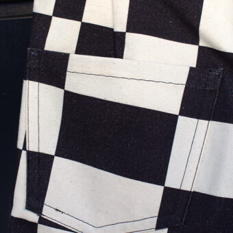 IRREGULAR CHECKERED FLAG WIDE TROUSERS